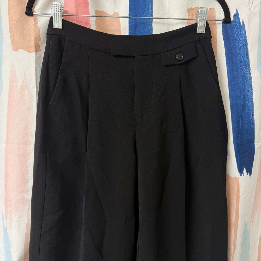 Madewell Black The Petite Rosedale High-Rise Straight Pant in Crepe Size 00P - Picture 7 of 15